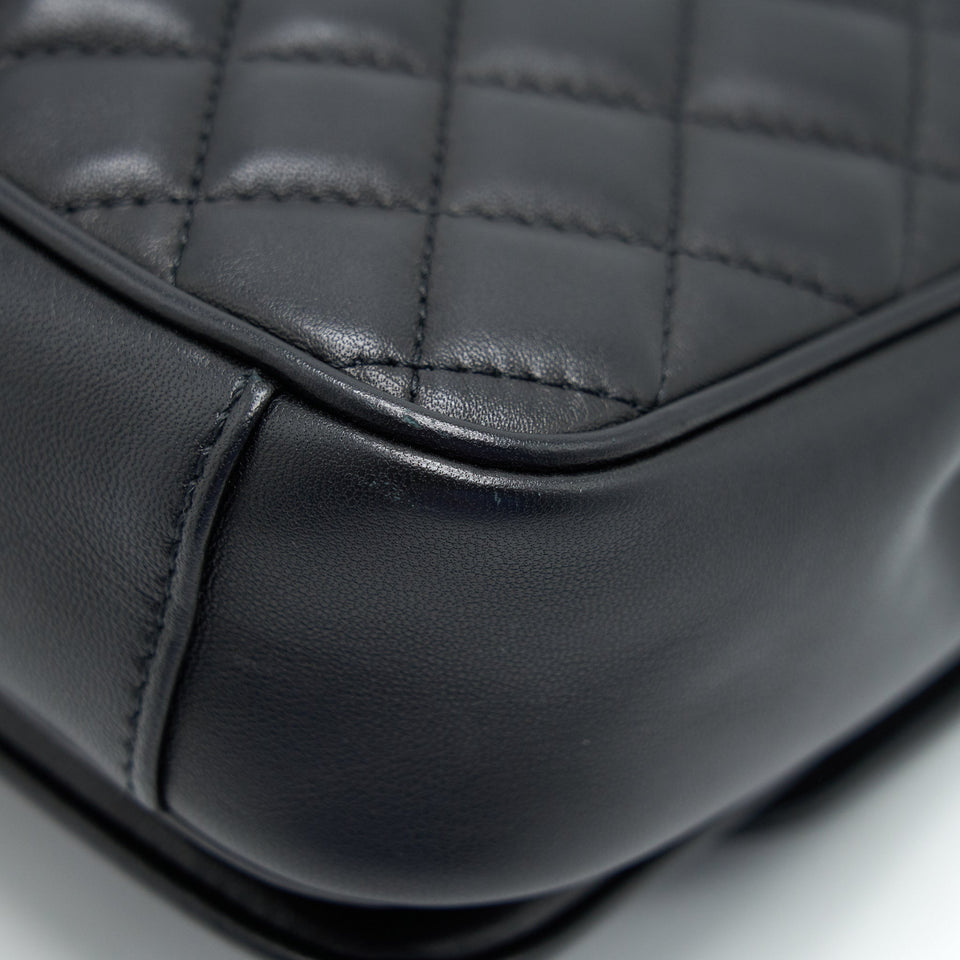 Chanel Square Flap Bag Lambskin In Black