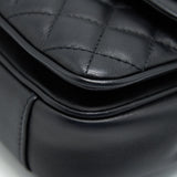 Chanel Square Flap Bag Lambskin In Black