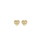 Chanel Heart With CC Logo Earring Light Gold Tone