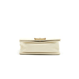 Chanel SMALL BOY BAG CAVIAR LEATHER  IN WHITE