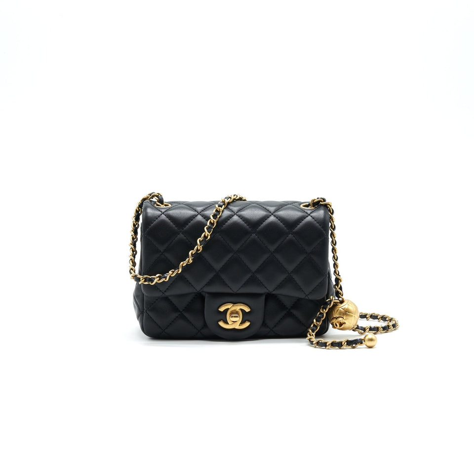 Chanel Pearl Crush Crush Mini Square Flap Bag Black