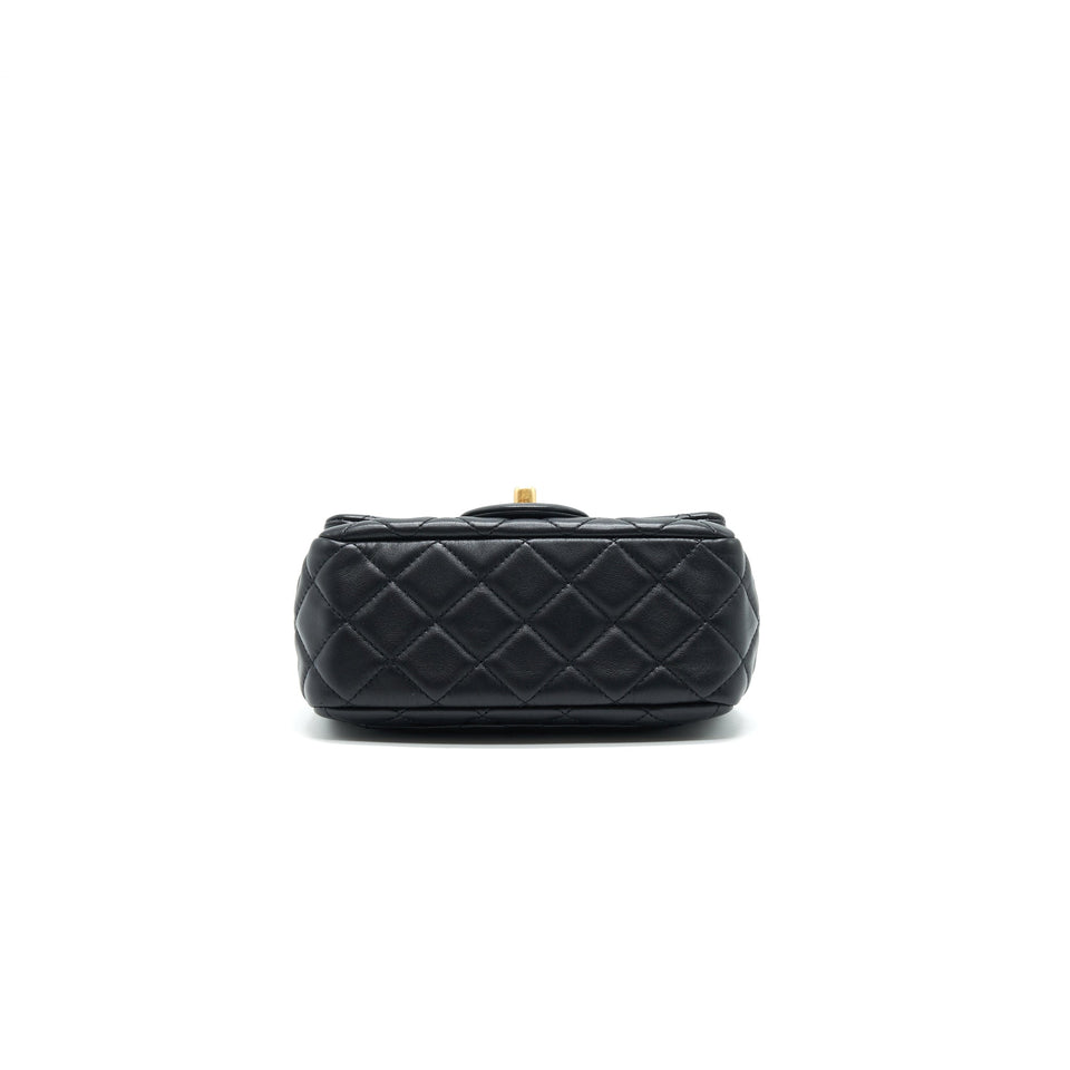 Chanel Pearl Crush Crush Mini Square Flap Bag Black