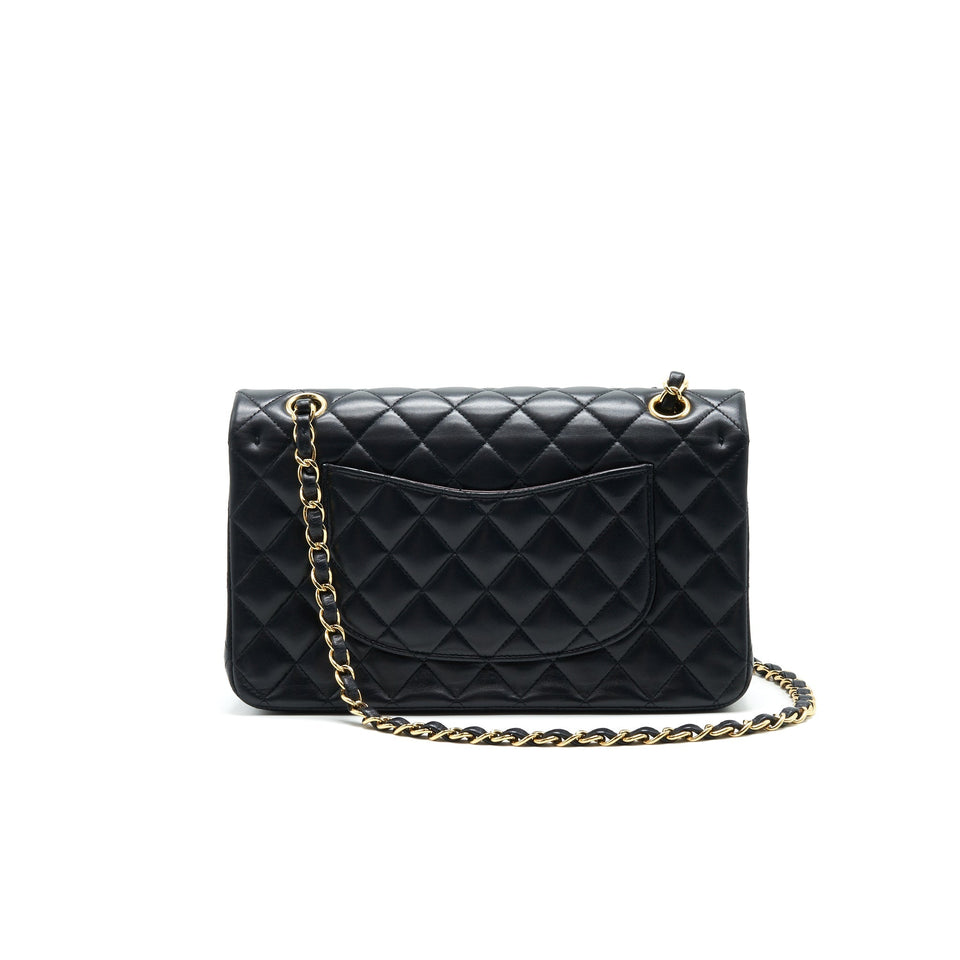 Chanel MEDIUM CLASSIC DOUBLE FLAP LAMBSKIN BLACK