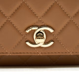 Chanel Trendy CC Wallet On Chain Lambskin Dark Beige L