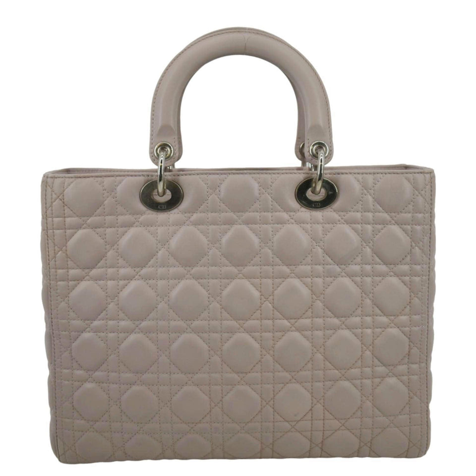 Christian Dior Lady Dior Large Quilted Leather Shoulder Bag Pink