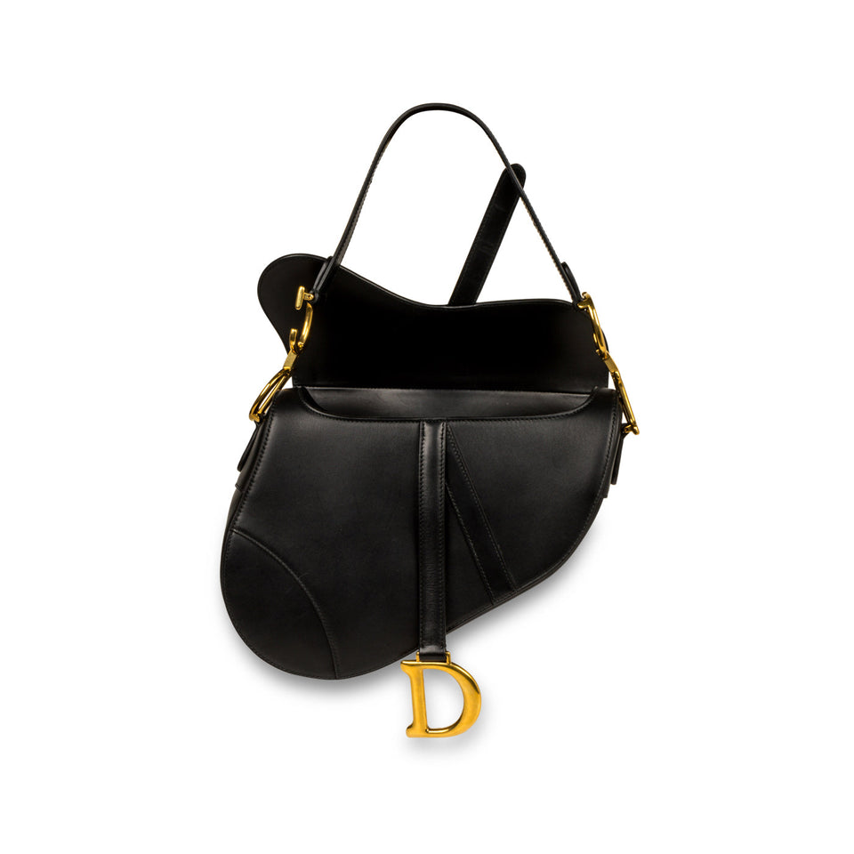 Christian Dior Saddle Bag - Black Leather