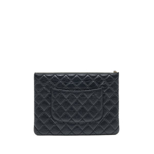 Chanel 2.55 Leather Clutch with Charm Black