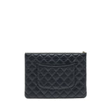 Chanel 2.55 Leather Clutch with Charm Black