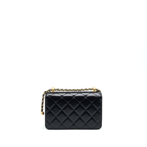 Chanel 21A Gold Crush Mini Flap Bag Calfskin Black