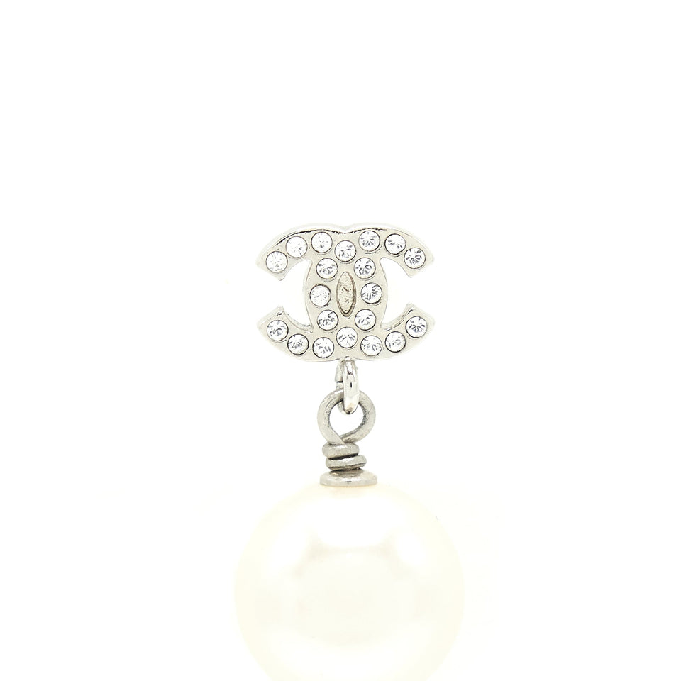 Chanel Pearl drop Crystal earrings
