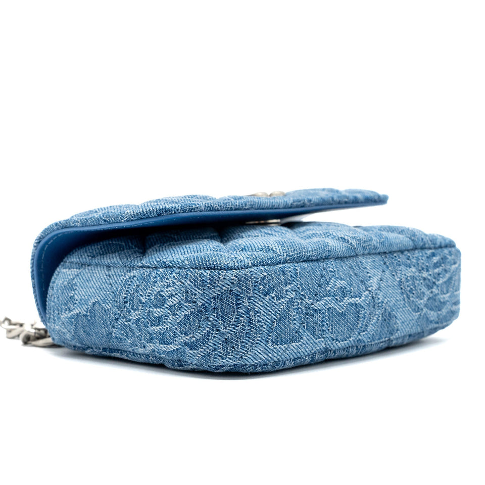 Chanel Coco Love Mini Clutch With Chain Denim Blue (Microchip)
