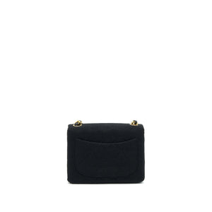 Chanel Vintage Fabric Mini Square Flap Bag Black