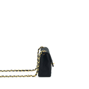Chanel Vintage Fabric Mini Square Flap Bag Black