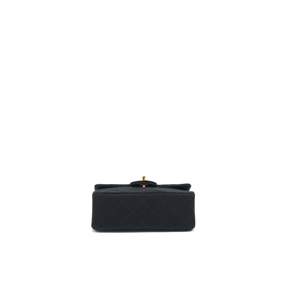 Chanel Vintage Fabric Mini Square Flap Bag Black