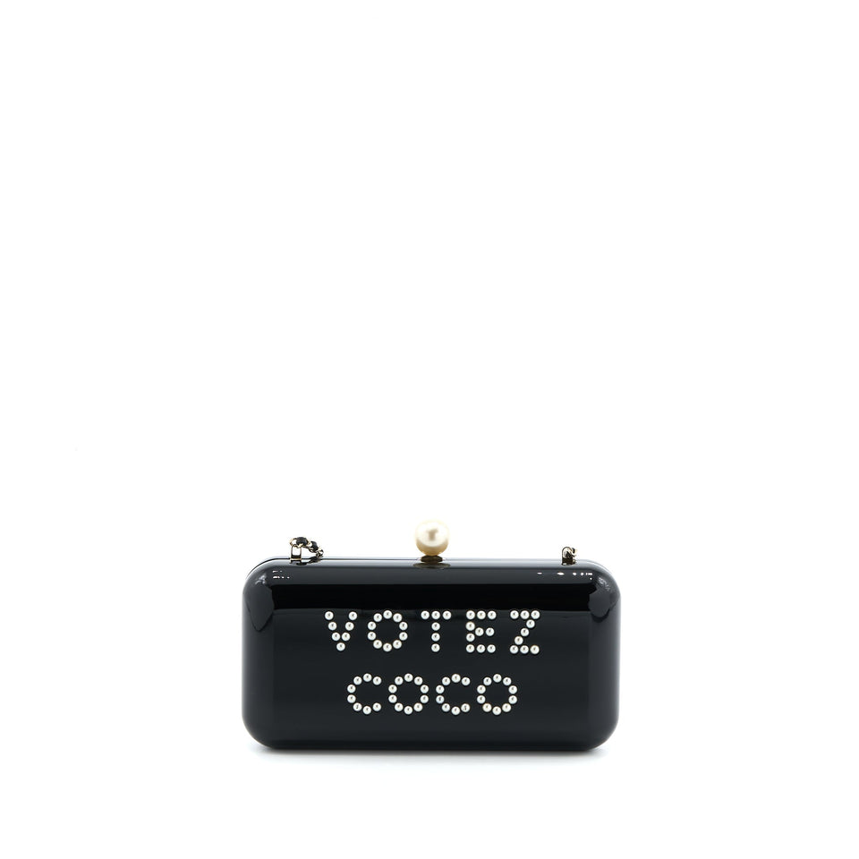 Chanel Votez Coco Evening Clutch with Chain Black L