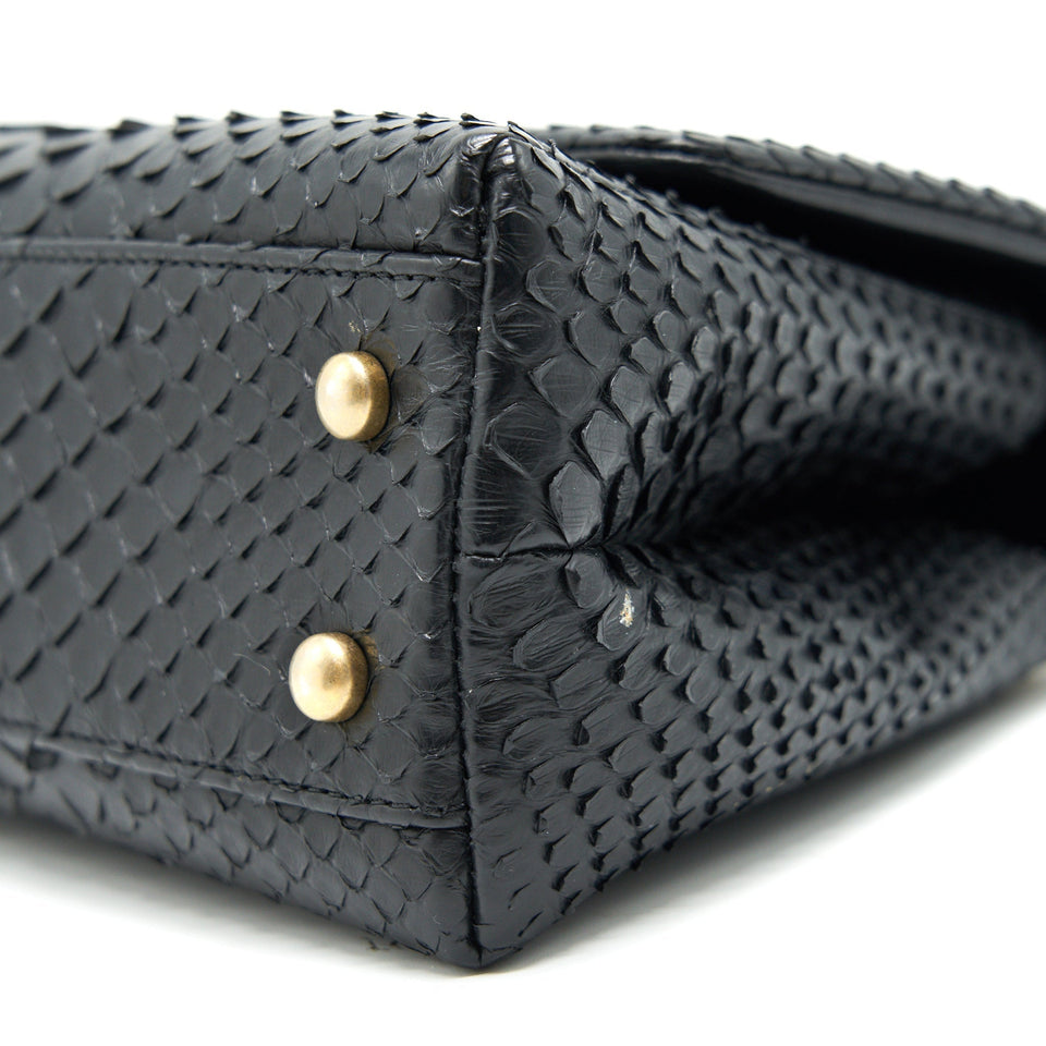 Chanel Coco Handle Mini Python Leather Black