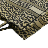 Christian Dior Leopard Medium Book Mizza Embroidered Tote Bag Beige