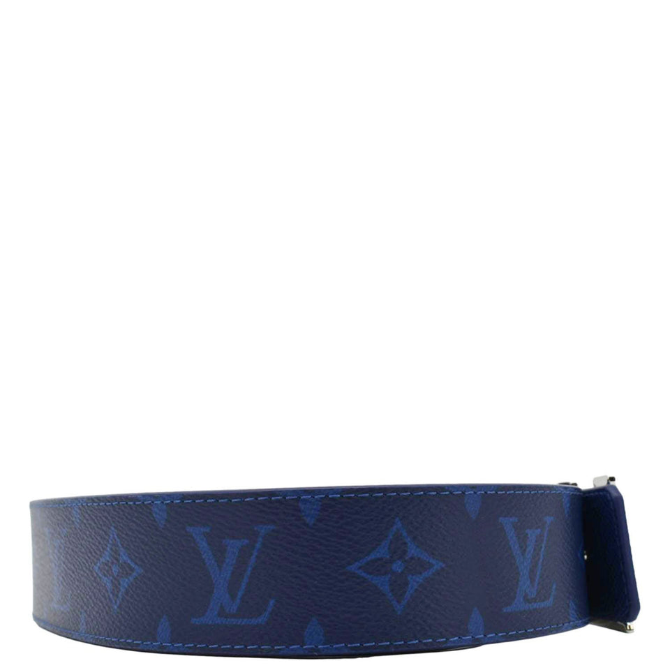 Louis Vuitton LV Initiales Reversible Monogram Canvas Belt Blue Size 100/40