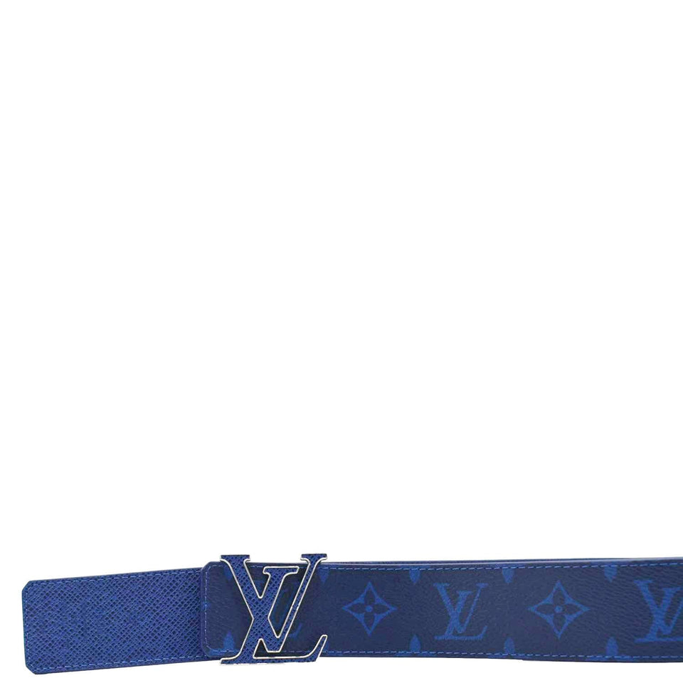 Louis Vuitton LV Initiales Reversible Monogram Canvas Belt Blue Size 100/40