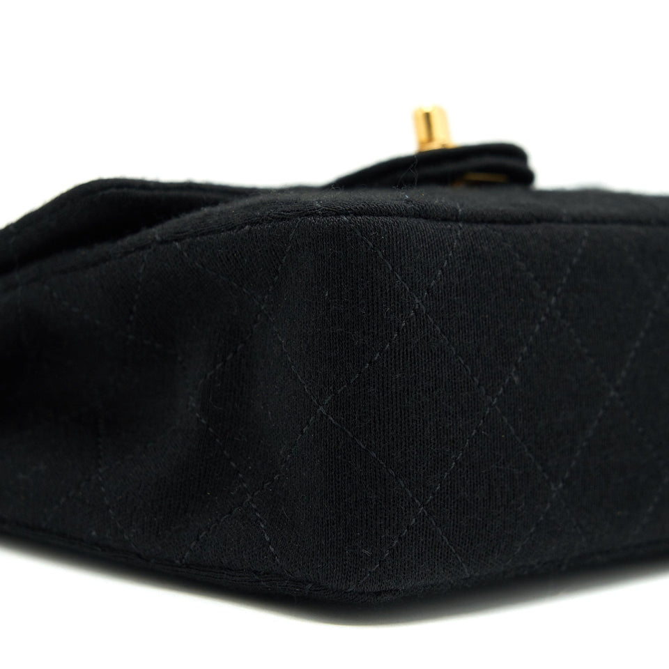 Chanel Vintage Fabric Mini Square Flap Bag Black