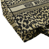 Christian Dior Leopard Medium Book Mizza Embroidered Tote Bag Beige