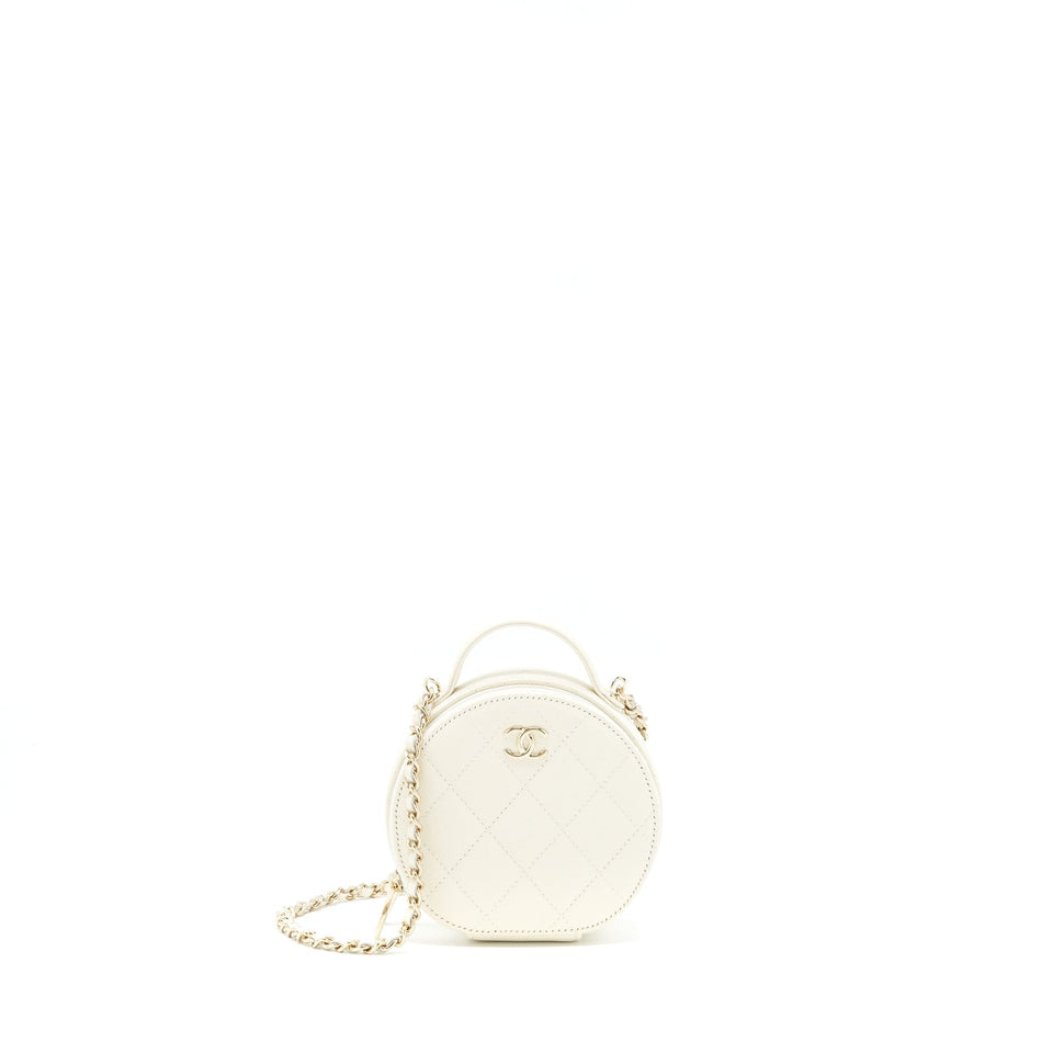 Chanel clutch with chain Caviar white L