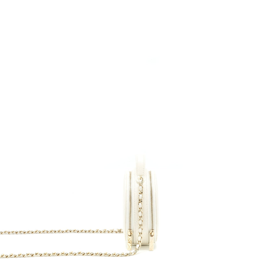 Chanel clutch with chain Caviar white L