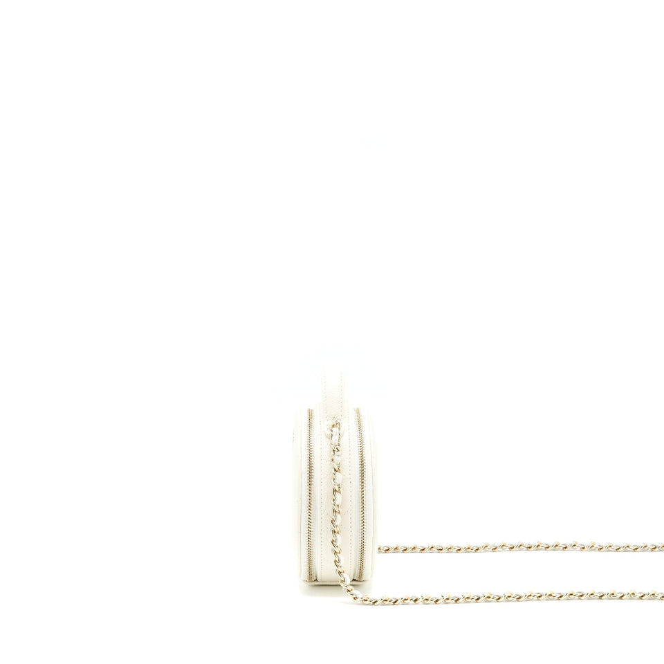 Chanel clutch with chain Caviar white L
