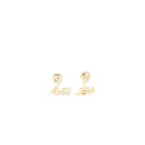 Chanel Letter CC/Logo Earrings Crystal Light Gold Tone