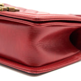Chanel GLAZED CALFSKIN SMALL LE BOY BAG IN RED
