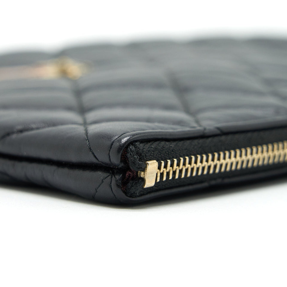 Chanel 2.55 Leather Clutch with Charm Black