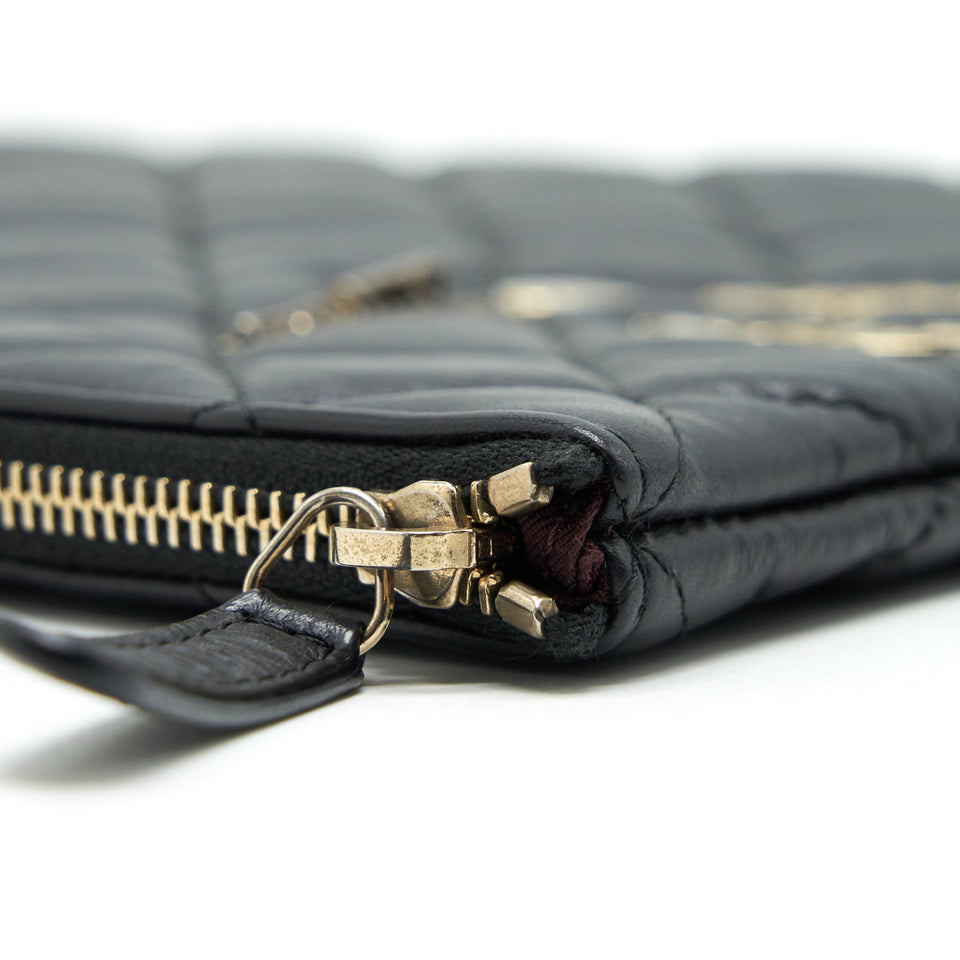 Chanel 2.55 Leather Clutch with Charm Black