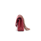 Chanel Medium Classic Double Flap caviar Raspberry Red with L