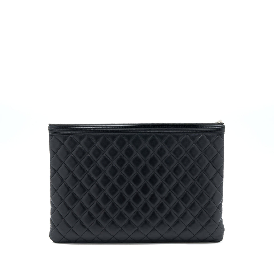 Chanel Boy Clutch Lambskin Black