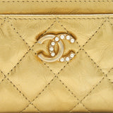 Chanel CC Logo  Holder Gold Lambskin