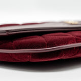 Chanel Folding Clutch Bag Velvet/Lambskin Burgundy L