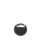 Chanel 23C Round Clutch Lambskin Black L (Microchip)