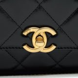 Chanel 21A Gold Crush Mini Flap Bag Calfskin Black