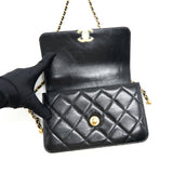 Chanel 21A Gold Crush Mini Flap Bag Calfskin Black