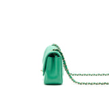 Chanel Chevron Mini Rectangular Green with L
