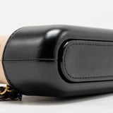 Chanel Gabrielle double zip Clutch on Chain calfskin beige / black multicolor hardware