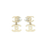 Chanel Logos Earrings With Pearls And Crystal L
