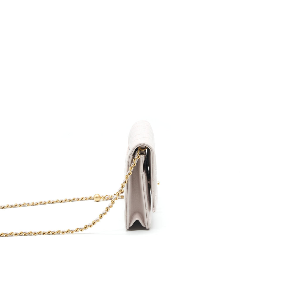 Chanel Pearl Crushed Pearl Wallet On Chain Lilac