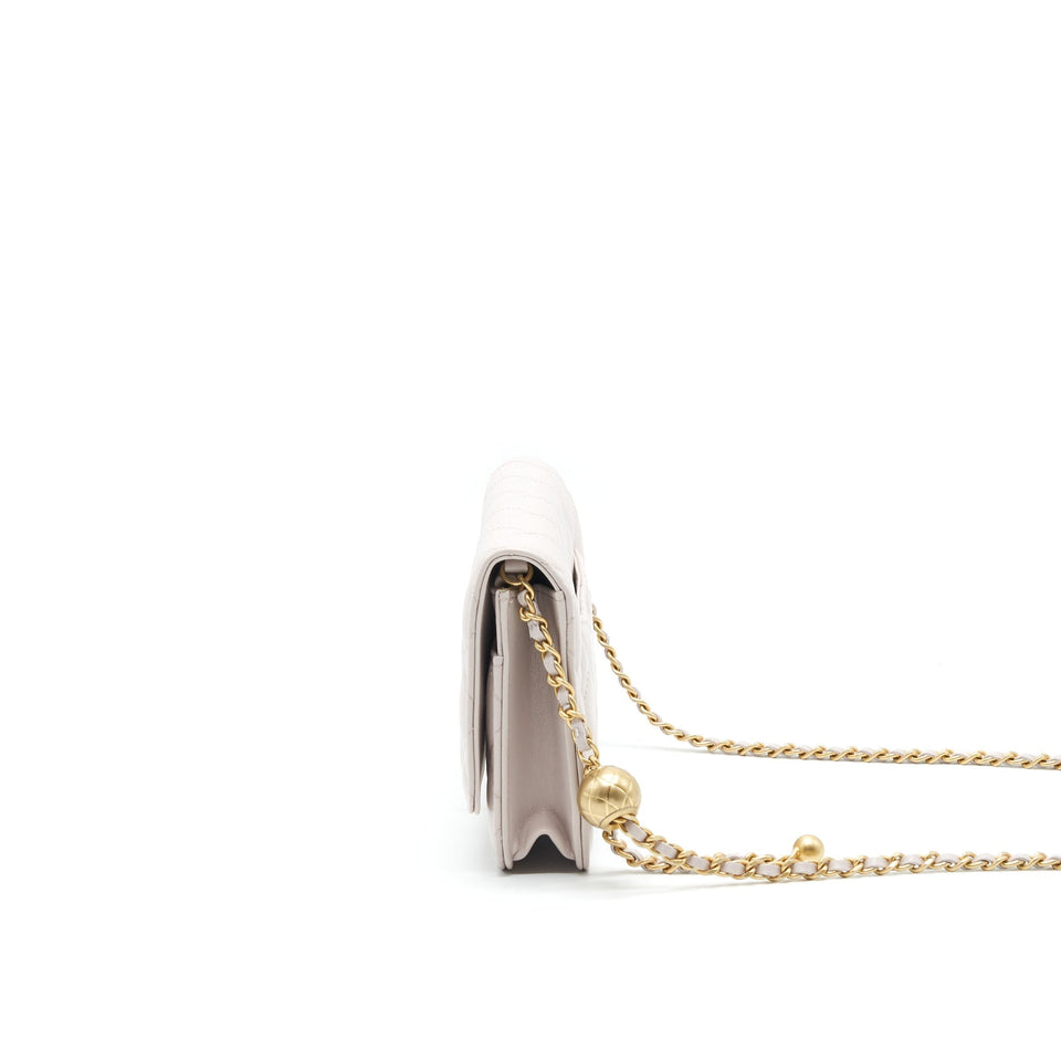 Chanel 21B Light Purple Pearl Crush Wallet on Chain