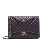 Chanel Maxi Double Flap Bag Lambskin Burgundy