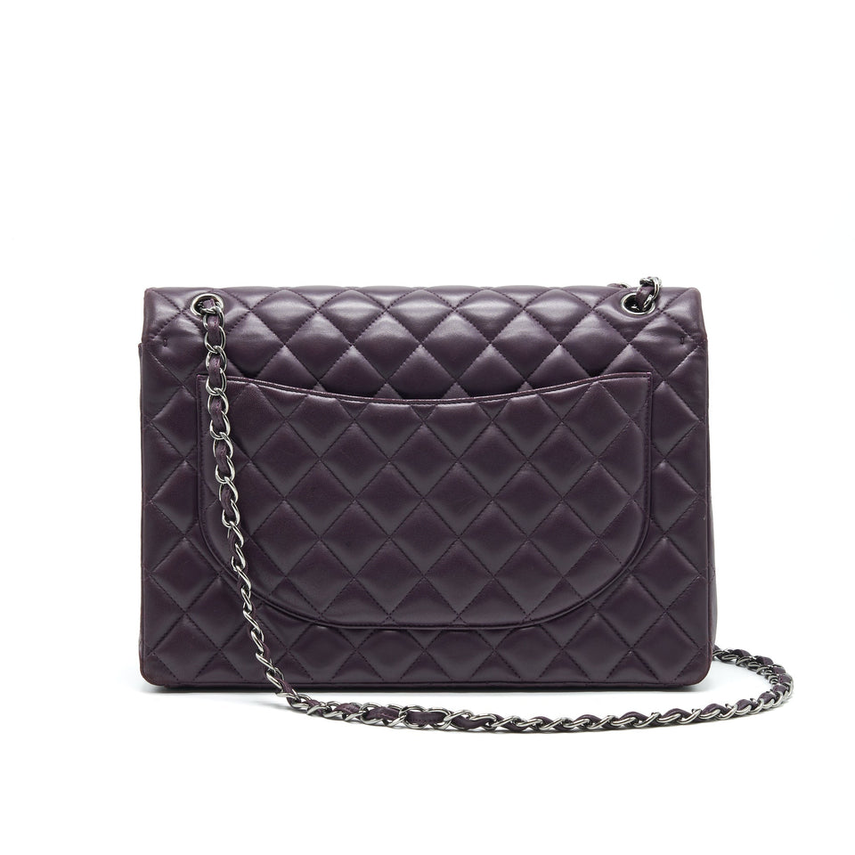 Chanel Maxi Double Flap Bag Lambskin Burgundy