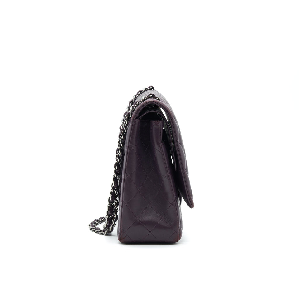 Chanel Maxi Double Flap Bag Lambskin Burgundy
