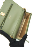 Chanel 21B Green  Pearl Crush Wallet On Chain