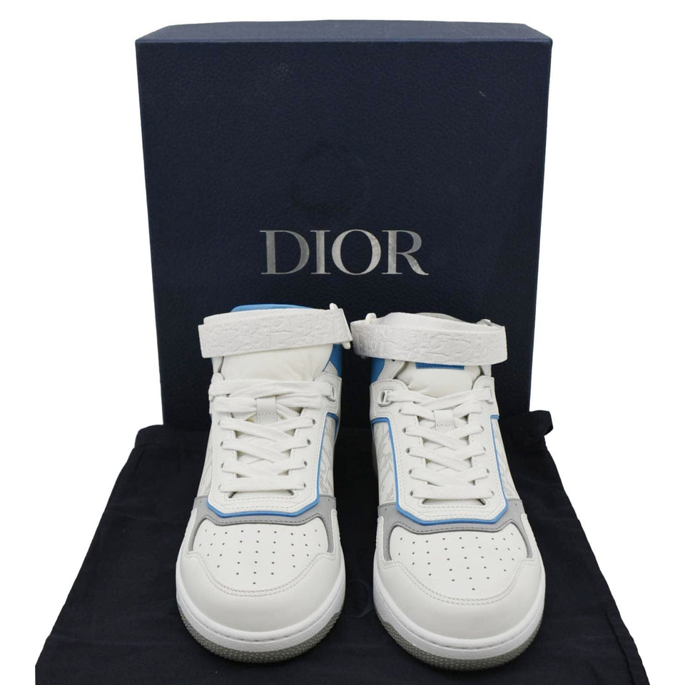 Christian Dior B27 Mid Top Oblique Galaxy Perforated Sneakers White