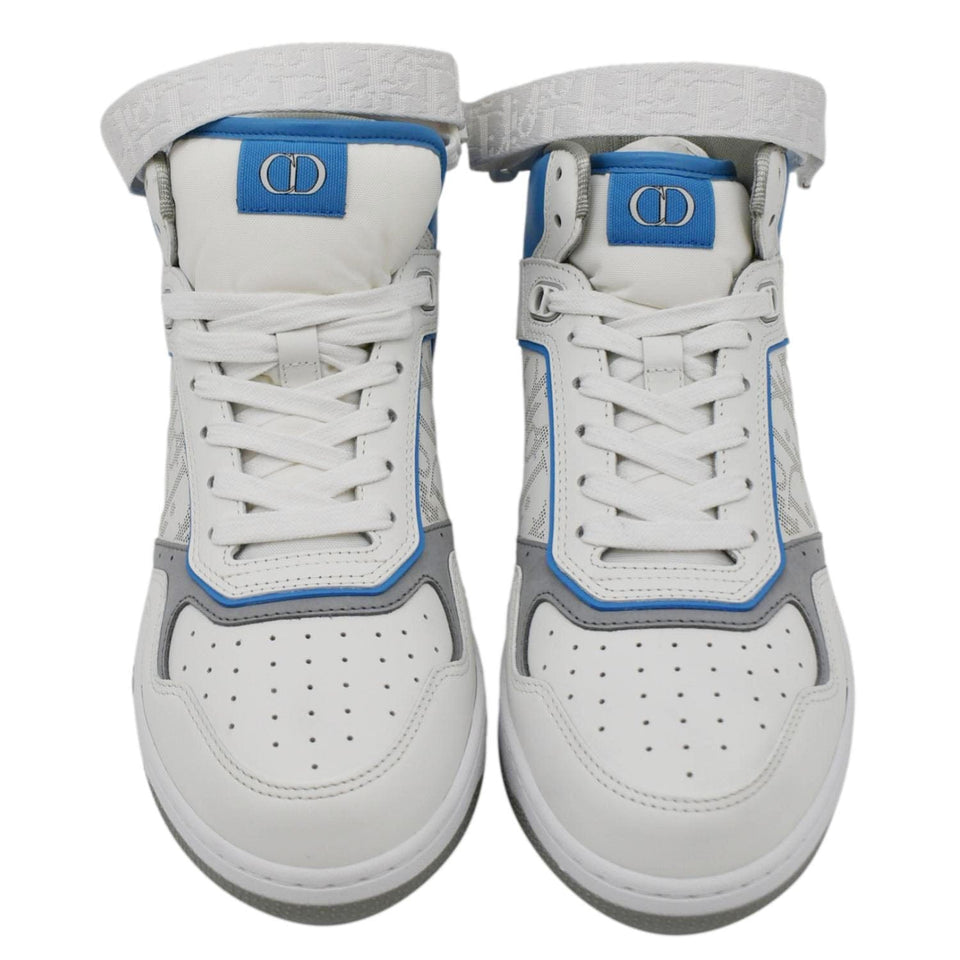 Christian Dior B27 Mid Top Oblique Galaxy Perforated Sneakers White